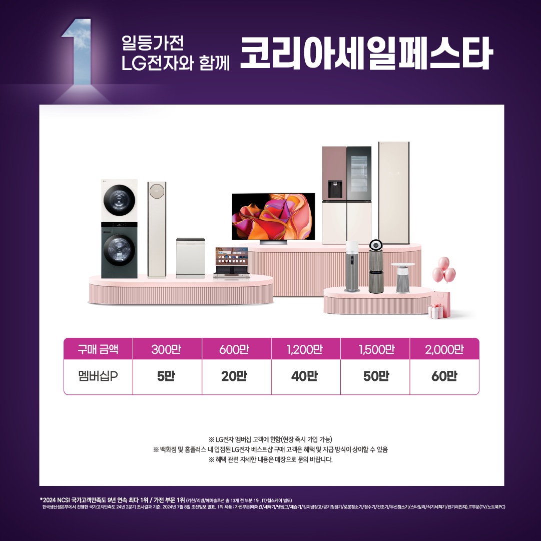 코리아 세일 페스타 베스트샵 이벤트 안내